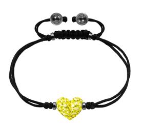 Tresor Paris トレゾアパリ 磁鉄鉱(マグネタイト) ハート ブレスレット Je t'aime(ジュテーム) GENUINE CZECH CRYSTA Tresor クリスタル 黄 イエロー 018135