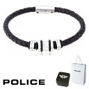 ブレスレット ポリス POLICE TRUCKER トラッカー 25488BLB 25488BLB-S ブレスレット ステンレス レザー ブラック シルバー 黒 銀 メンズ レディース ユニセックス 芸能人 着用 モデル カタログ 掲載 男性 女性 ギフト プレゼント 新品 正規品