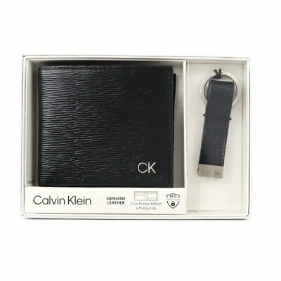 新品 CALVIN KLEIN カルバンクライン カルバン クライン 二つ折り財布 & キーリング セット 財布 キーリング 本革 レザー COIN POCKET BILLFOLD WITH KEY FOB 31CK330016 ブラック 黒 メンズ 男性 ギフト プレゼント おすすめ 誕生日 クリスマス バレンタイン お祝い