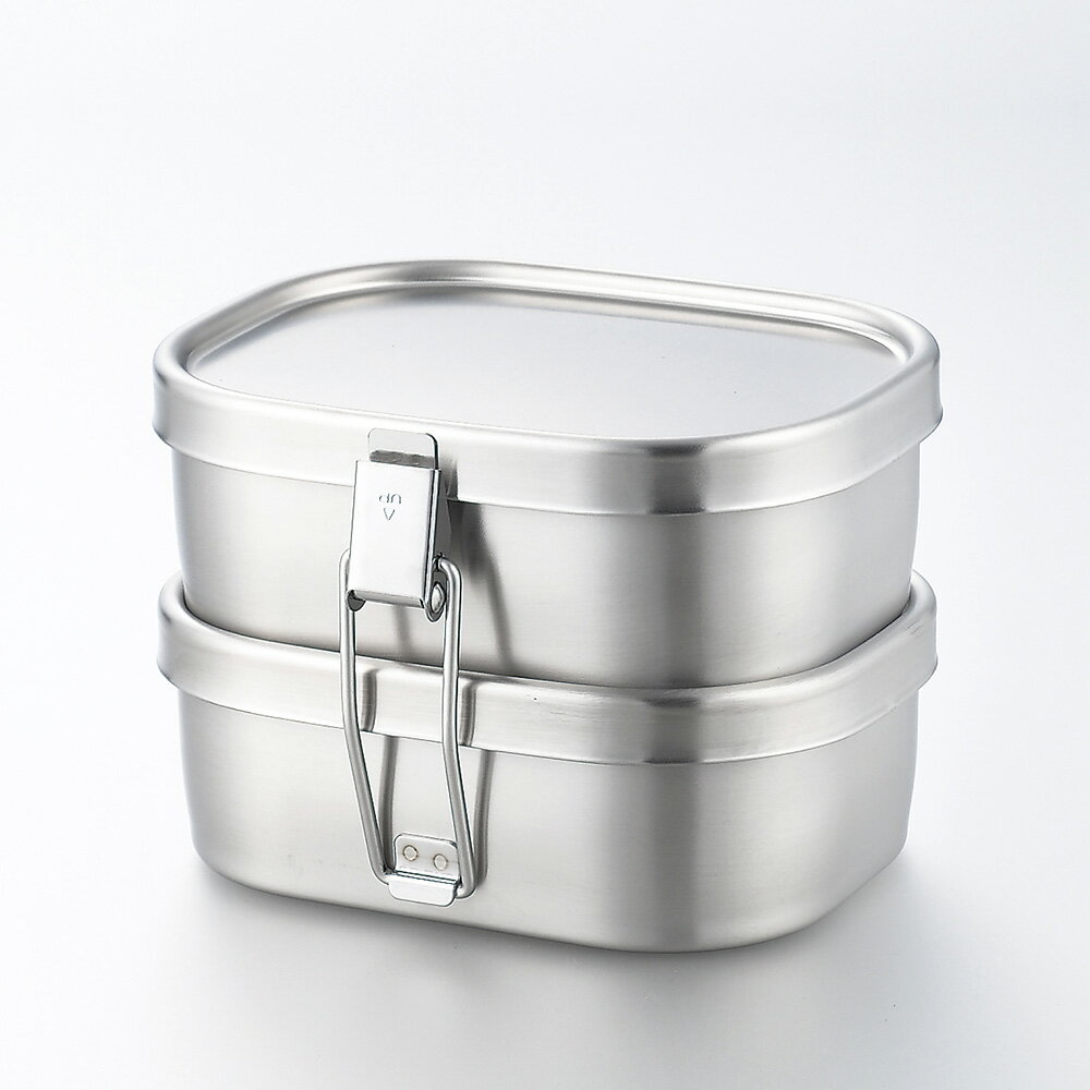 [在庫あり] 工房アイザワ 角型ランチボックス 小2段 弁当箱 日本製 ステンレス 70127