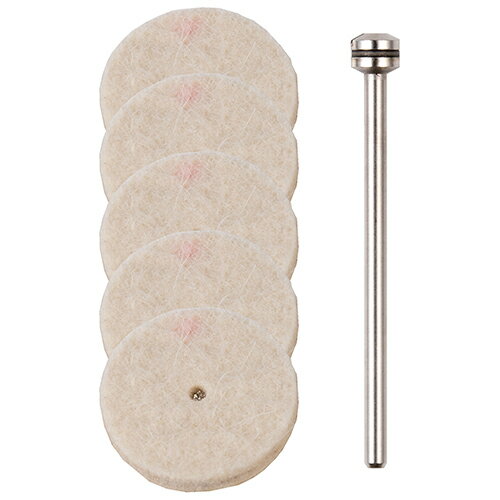 プロクソン 純毛バフ 5枚（シャフト付） No.26798