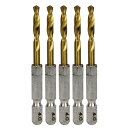 SK11 六角軸Tin鉄ドリル 微短 4.0mm 5pcs 【何個でも送料据え置き!】
