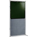 吉野 遮光火花兼用衝立 接続型 1×2 固定足(ダークグリーン×A種シート) (1台) 品番:YS12JFDGBW