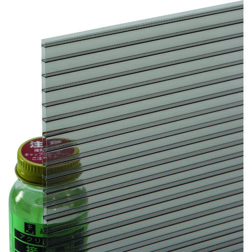 光 ポリカ中空ボードブラウンスモーク 2枚入り 900×900×4mm(箱入) (1箱) 品番：KTP990W22