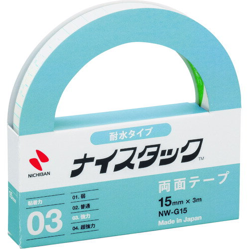 ニチバン 両面テープ ナイスタック耐水タイプ NW−G15 15mmX3m (1巻) 品番：NW-G15