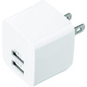 サンワサプライ USB充電器(2ポート・合計2.4A・ホワイト) (1個) 品番:ACA-IP44W