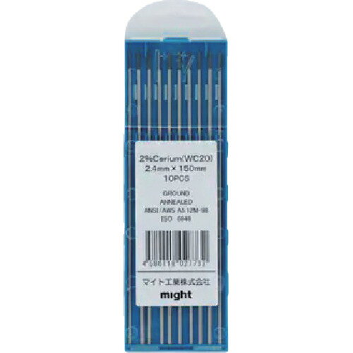 マイト工業 セリウム入電極2.4mm×150mm（10本） (1S) 品番：TG-152S