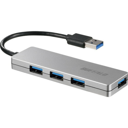 バッファロー BUFFALO USB3.0 4ポート バスパワーハブ シルバー (1個) 品番：BSH4U120U3SV