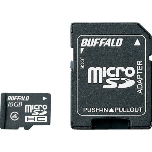 バッファロー BUFFALO 防水仕様 Class4対応 microSDHCカード SD変換アダプター付モデル 16GB (1個) 品番：RMSD-BS16GAB