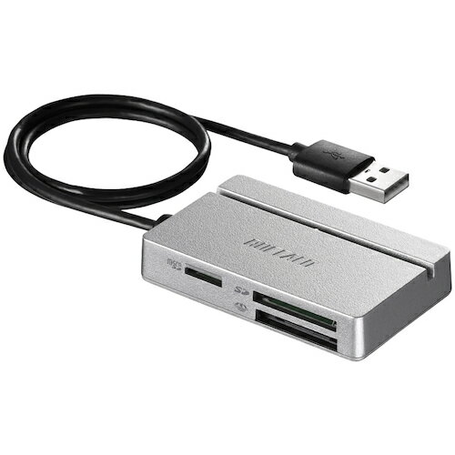 バッファロー BUFFALO USB2.0 マルチカードリーダー/ライター スタンダードモデル シルバー (1個) 品番:BSCR100U2SV バッファロー BUFFALO USB2.0 マルチカードリーダー/ライター スタンダードモデル シルバー (1個) 品番:BSCR100U2SV