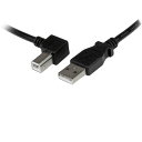 StarTech スターテック USBケーブル/A-B/1m/USB 2.0/480Mbps/左L型/オス・オス/BK (1袋) 品番:USBAB1ML