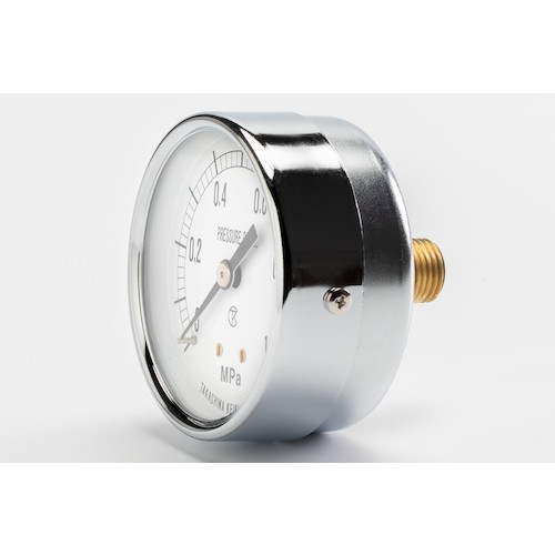 高島計器 小型圧力計（D枠埋込型・縁なし・中心ネジ・φ50）圧力レンジ0.0〜2.5MPa R1/4 (1個) 品番：1753125