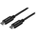 StarTech スターテック USB-Cケーブル/1m/USB 2.0/480Mbps/Type-C - Type-C/100W/オス-オス/ブラック (1袋) 品番:USB2CC1M(2)
