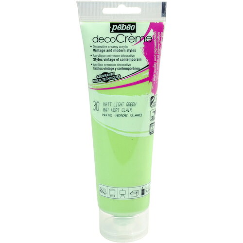 ペベオジャポン Pebeo 塗料 建物用塗料 水性 デコクリーム 120mlマット ライトグリーン (1本) 品番:089030