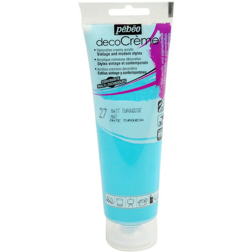 ペベオジャポン Pebeo 塗料 建物用塗料 水性 デコクリーム 120mlマット ターコイズ (1本) 品番:089027