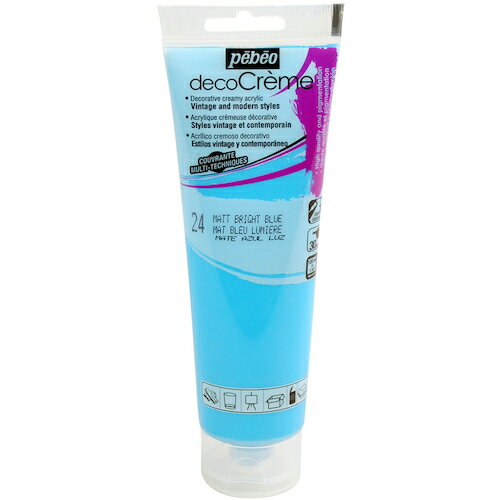 ペベオジャポン Pebeo 塗料 建物用塗料 水性 デコクリーム 120mlマット ブライトブルー (1本) 品番:089024