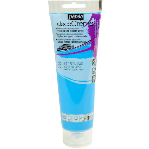 ペベオジャポン Pebeo 塗料 建物用塗料 水性 デコクリーム 120mlマット ロイヤルブルー (1本) 品番:089025
