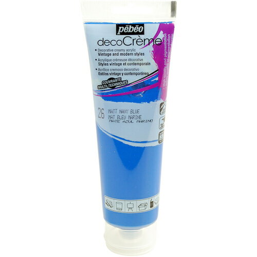 ペベオジャポン Pebeo 塗料 建物用塗料 水性 デコクリーム 120mlマット ネイビーブルー (1本) 品番:089026