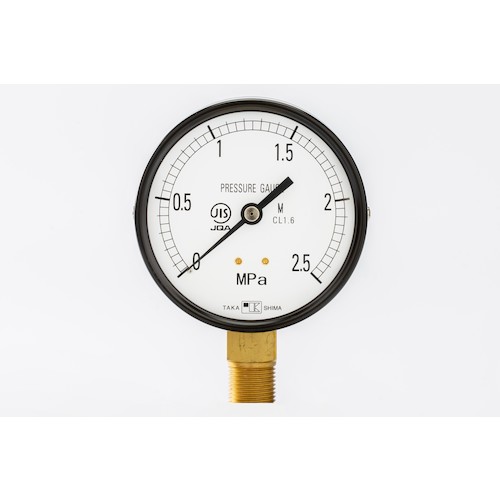 高島計器 一般蒸気用圧力計（A枠立型・φ100）圧力レンジ0.0〜0.1MPa G3/8 (102701040) (1個) 品番：102701040