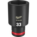 ミルウォーキー 深口ソケット SHOCKWAVE IMPACT DUTY ディープインパクトソケット 1/2インチ(12.7mm)角 33mm (1個) 品番:49-66-6294