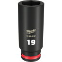 ミルウォーキー 深口ソケット SHOCKWAVE IMPACT DUTY ディープインパクトソケット 3/8インチ(9.5mm)角 19mm (1個) 品番:49-66-6161