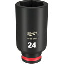 ミルウォーキー 深口ソケット SHOCKWAVE IMPACT DUTY ディープインパクトソケット 3/8インチ(9.5mm)角 24mm (1個) 品番:49-66-6165