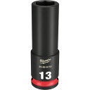 ミルウォーキー 深口ソケット SHOCKWAVE IMPACT DUTY ディープインパクトソケット 3/8インチ(9.5mm)角 13mm (1個) 品番:49-66-6155