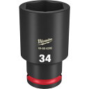 ミルウォーキー 深口ソケット SHOCKWAVE IMPACT DUTY ディープインパクトソケット 1/2インチ(12.7mm)角 34mm (1個) 品番:49-66-6295