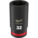 ミルウォーキー 深口ソケット SHOCKWAVE IMPACT DUTY ディープインパクトソケット 3/4インチ(19mm)角 32mm (1個) 品番:49-66-6407