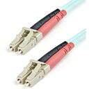 StarTech スターテック 光ファイバーケーブル/1m/OM3準拠/50/125/LC-LC/LSZH/アクア/光配線 マルチモード光パッチコード (1袋) 品番:A50FBLCLC1