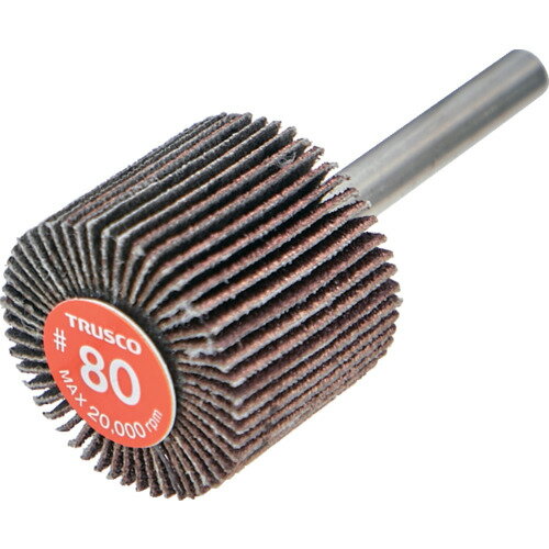 トラスコ TRUSCO エコノミーフラップホイール 軸径6mm 外径30×幅25×軸長35 #80 5個入 (1箱) 品番：EF3025-80