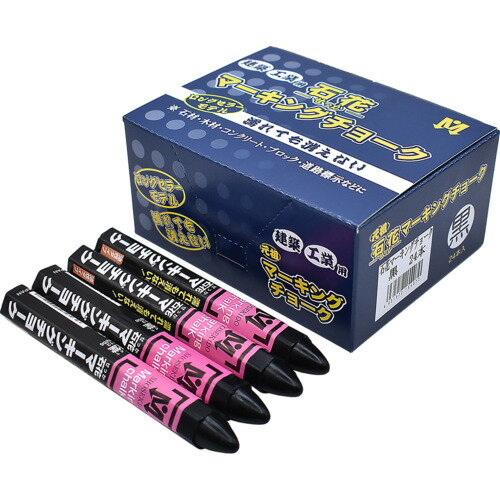 祥碩堂 建築用筆記具 石花マーキングチョーク 24本箱売 黒色 (1箱) 品番：S15407