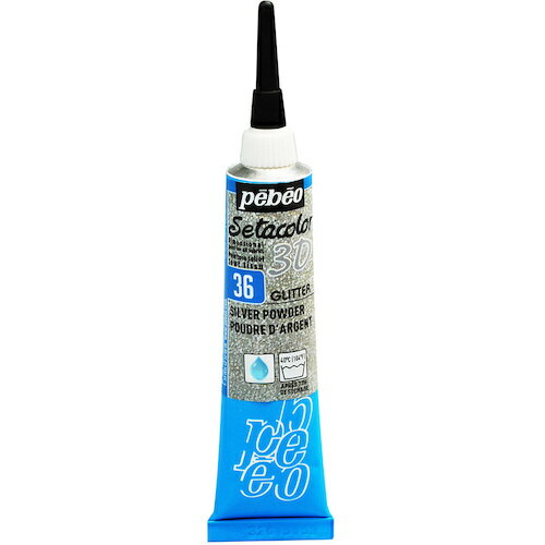 ペベオジャポン Pebeo 塗料 建物用塗料 油性 セタカラー3Dグリッター 20ml NO.36 シルバーパウダー (1本) 品番：557036