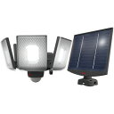 ムサシ 防犯用センサーライト 7.5W×4灯スライド型 LEDソーラーセンサーライト (1台) 品番:S-400L