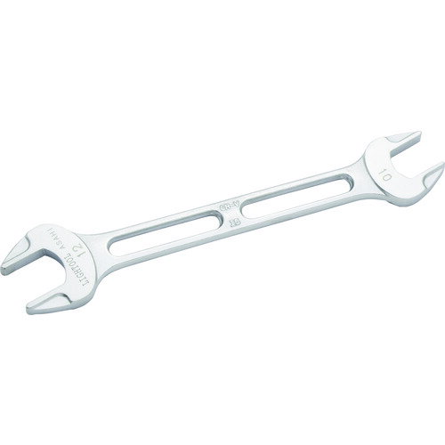 ASH 旭金属工業 軽量化 JIS S級 日本製 プロ用 ライツールやり形両口スパナ 10mm×12mm (1丁) 品番：LSX1012