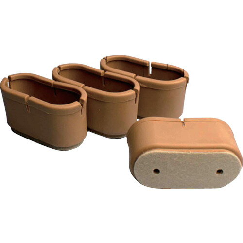 和気産業 WAKI 椅子脚キャップ イス用キャップ Wフェルトキャップ GK-705 長丸4個入 (1Pk) 品番：GK-705