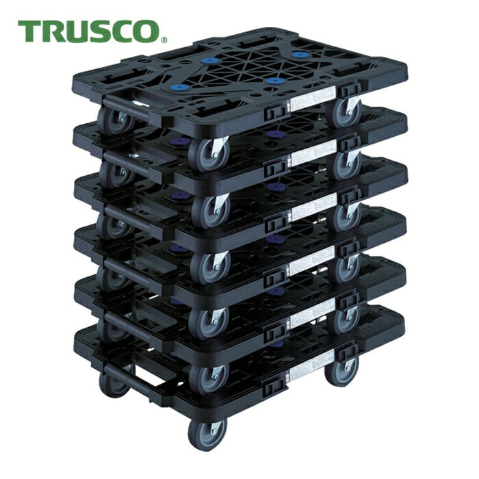 トラスコ 平台車 TRUSCO まとめ買い 樹脂製平台車 ルートバン MPK-500J-BK 6台セット (1S) 品番：MPK-500J-BK-M6