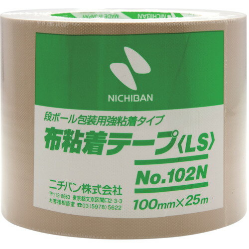 ニチバン 布粘着テープ102N黄土-100 100mmX25m (1巻) 品番：102N7-100