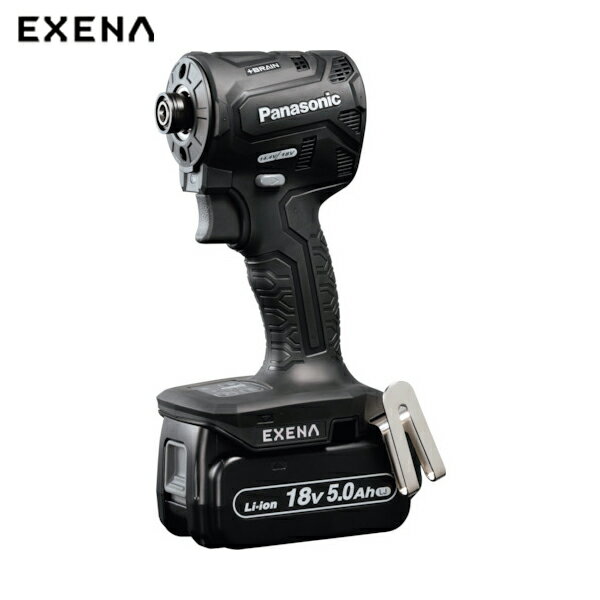 パナソニック EXENA 充電インパクトドライバー 18V5.0Ah電池セット品 黒 (1台) 品番：EZ1PD1J18D-B