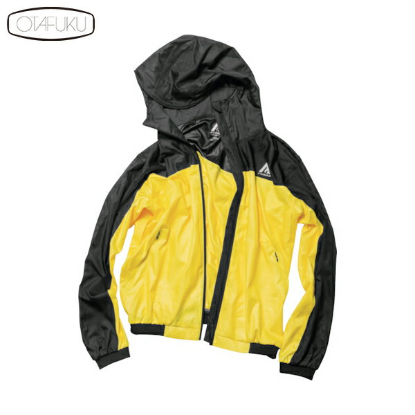 おたふく 雨具 合羽 カッパ レインスーツ FUBAR 高撥水フルジップパーカ イエロー×ブラック S (1枚) 品番:FB-221-YL/BK-S
