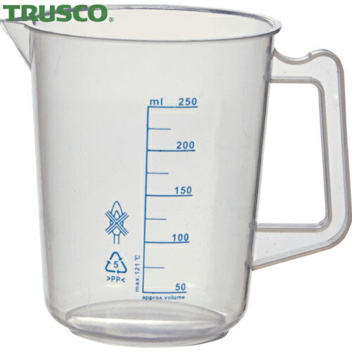 TRUSCO(トラスコ) ポリプロピレン青目盛ビーカー 250ml(取手付) (1個) 品番：HPB-250