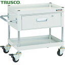 トラスコ TRUSCO ツールワゴン ファルコンワゴン750X500 1段引出付 ゴム車輪 ホワイト (1台) 品番:FAW-672V-W