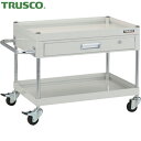 トラスコ TRUSCO ツールワゴン ファルコンワゴン750X500 1段浅引出付 ゴム車輪 ホワイト (1台) 品番:FAW-672Z-W