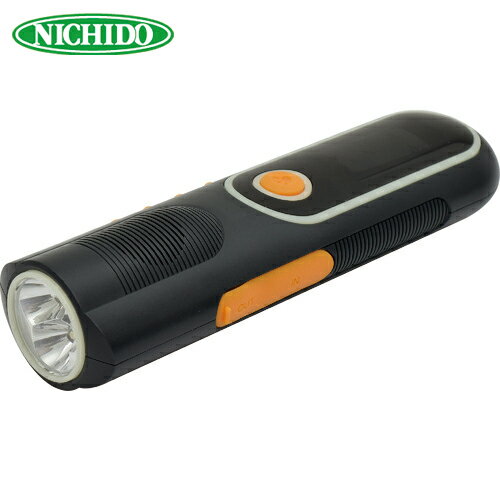 日動工業 NICHIDO 自家発電LEDライト 手回し充電タイプ ラジオ付 (1台) 品番：LEH-05W-PG