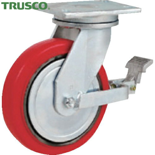 トラスコ TRUSCO 重量キャスター 自在SP付 125mm 耐湿ウレタン車輪345kgf (1個
