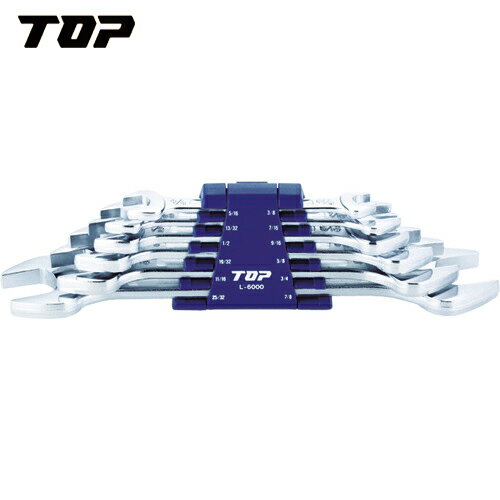 TOP トップ工業 両口スパナ 6丁組スパナ（インチ） (1S) 品番：LI-6000