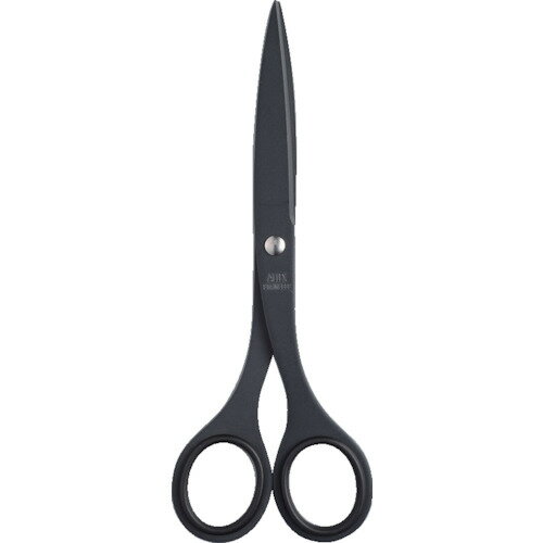 ALLEX 林刃物 クラフトハサミ はさみ 鋏 事務用はさみ(中)フッ素コート S-165F ブラック (1丁) 品番:11150B