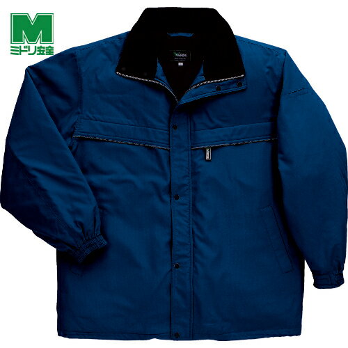 ミドリ安全 作業服 防寒着 軽量防風防寒ハーフコート ネイビー LL (1着) 品番:M3187-UE-LL