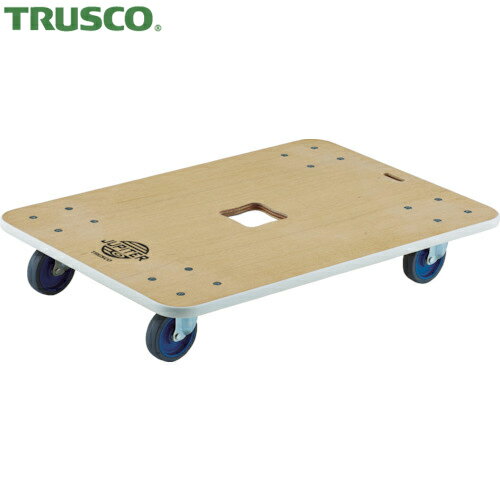 TRUSCO(トラスコ) 木製平台車 ジュピター 800X550 φ100 300kg (1台) 品番：JUP-800-300