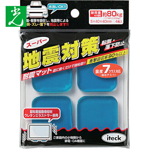 光 耐震マット地震対策 40×40×5mm (1Pk) 品番：KUE-405